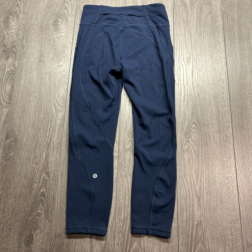 Lululemon Fast and Free High-Rise 6 Crop 23 Navy Nulux Running Leggings Yoga